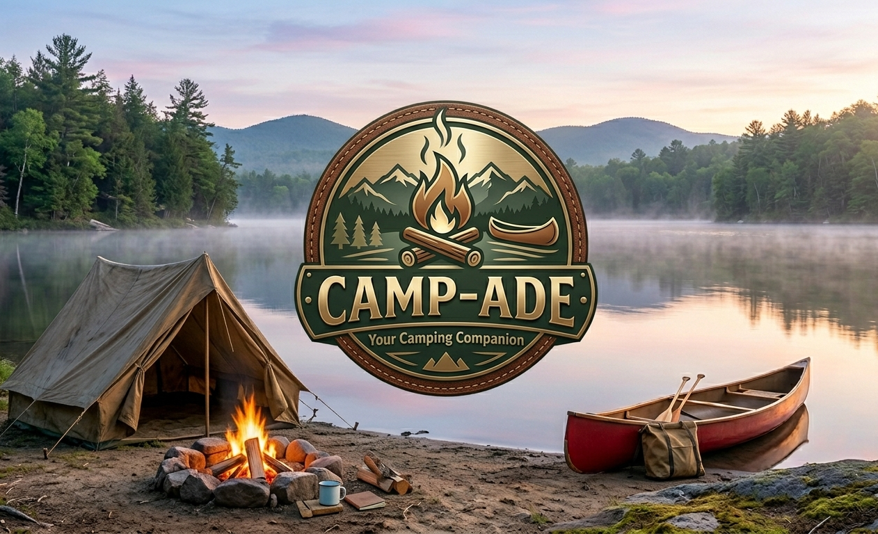 Campfire by the lake at dusk